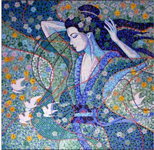 Mosaic detail — fragments of light and stone